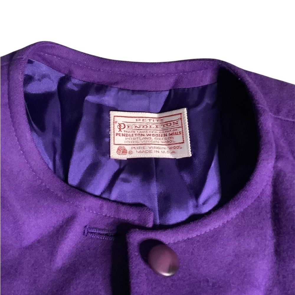Vintage Pendleton petite wool purple blazer - Picture 3 of 3